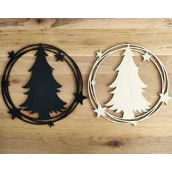 Hot Holzring Tannenbaum, natur Weihnachtsdeko