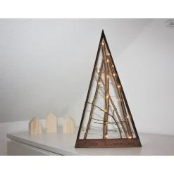 Weihnachtsdeko|Hübsches Aus Holz Holz-Weihnachtsbaum aus Pappelholz mit Schriftzug "Frohe Weihnachten"