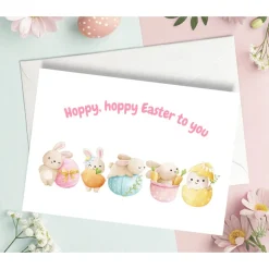 Osterkarten|Alisas kreative Ecke Hoppy hoppy Easter to you Karte, Happy Easter Karte, Osterhasen Grußkarte, Osterkarte mit Umschlag