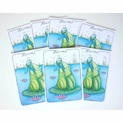 Discount HURRA!, 7 Kunztpostkarten zur Geburt, Geburtsanzeige, Einladung Taufe, Nachwuchs, Baby, Geburt, Entbindung, Frosch Karte, Babykarte Einladungskarten