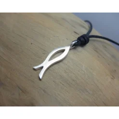 Hot Ichthys M, Christenfisch, Anhänger Silber 925, christliches Erkennungszeichen zur Konfirmation, Kommunion, Firmung Schmuck
