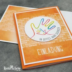 Clearance Individuelle Einladungskarte Kommunion – In Gottes Hand geborgen | Verschiedene Farben Einladungskarten