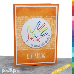 Clearance Individuelle Einladungskarte Kommunion – In Gottes Hand geborgen | Verschiedene Farben Einladungskarten