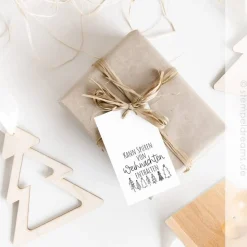 Sale Kann Spuren von Weihnachten enthalten - Holzstempel 5 cm x 5 cm - Spruchstempel 1126 Weihnachtsstempel