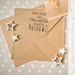 Sale Kann Spuren von Weihnachten enthalten - Holzstempel 5 cm x 5 cm - Spruchstempel 1126 Weihnachtsstempel