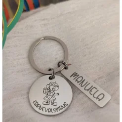 Accessoires|DekoBaerShop Karnevalsmaus Schlüsselanhänger– Personalisiert, rostfreier Edelstahl, tolles Accessoire für Karneval