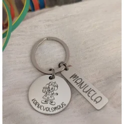 Accessoires|DekoBaerShop Karnevalsmaus Schlüsselanhänger– Personalisiert, rostfreier Edelstahl, tolles Accessoire für Karneval