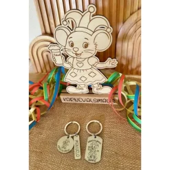 Accessoires|DekoBaerShop Karnevalsmaus Schlüsselanhänger– Personalisiert, rostfreier Edelstahl, tolles Accessoire für Karneval