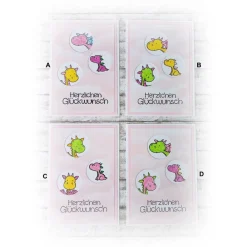 Sale Karte Kindergeburtstag, Drachen, in rosa -- Auswahl  |  Handmade Kinder Glückwunschkarten