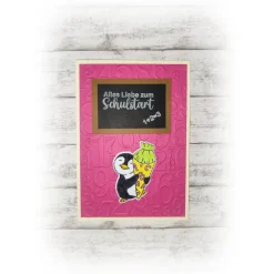 Sale Karte zur Einschulung, Schulstart -- pink   HANDMADE Kinder Einschulung