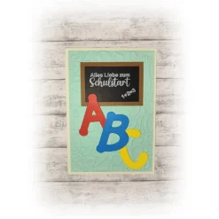 Einschulung|Kleines Kreativ-Stübchen Karte zur Einschulung, Schulstart  --  ABC   HANDMADE