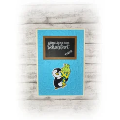 Einschulung|Kleines Kreativ-Stübchen Karte zur Einschulung, Schulstart -- blau   HANDMADE