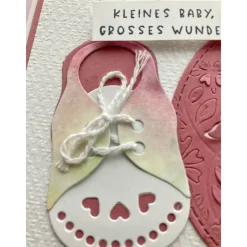 Outlet Karte zur Geburt, Babykarte, Glückwunschkarte, Baby ... Handmade Babyschuh Handarbeit Glückwunschkarten