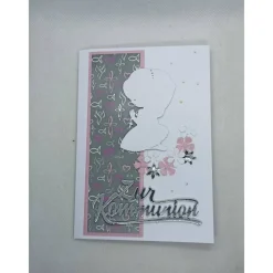 Sale Karte zur Kommunion, Glückwunschkarte, Mädchen, Silber Glückwunschkarten