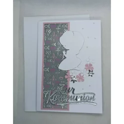 Sale Karte zur Kommunion, Glückwunschkarte, Mädchen, Silber Glückwunschkarten