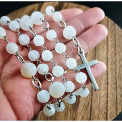 Outlet katholischer Rosenkranz, Achatperlen und Edelstahl Rosenkränze