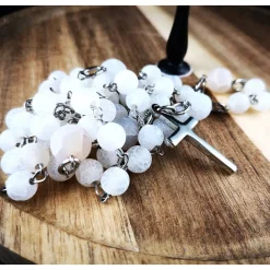 Outlet katholischer Rosenkranz, Achatperlen und Edelstahl Rosenkränze
