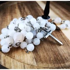 Outlet katholischer Rosenkranz, Achatperlen und Edelstahl Rosenkränze