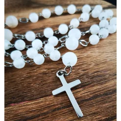 Outlet katholischer Rosenkranz, Achatperlen und Edelstahl Rosenkränze