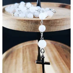 Outlet katholischer Rosenkranz, Achatperlen und Edelstahl Rosenkränze