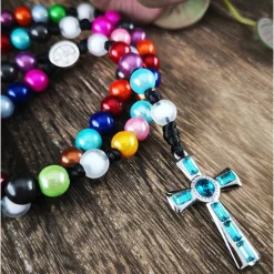 Clearance katholischer Rosenkranz, bunt, Farb- und Kreuzauswahl Rosenkränze