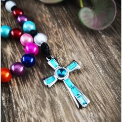 Clearance katholischer Rosenkranz, bunt, Farb- und Kreuzauswahl Rosenkränze