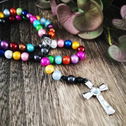 Clearance katholischer Rosenkranz, bunt, Farb- und Kreuzauswahl Rosenkränze