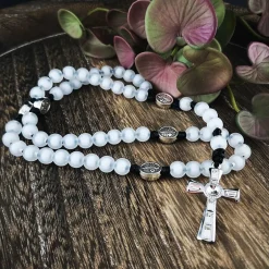 Sale katholischer Rosenkranz, weiss,  Kreuzauswahl Rosenkränze