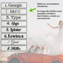 Sale Kennzeichen Hochzeit mit Namen Deko Hochzeitsauto Hochzeitskennzeichen selbst gestalten Motiv Glück Hochzeitsdeko
