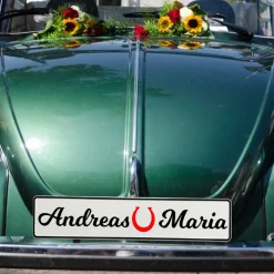 Sale Kennzeichen Hochzeit mit Namen Deko Hochzeitsauto Hochzeitskennzeichen selbst gestalten Motiv Glück Hochzeitsdeko