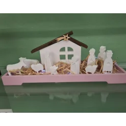 Best Keraflottfiguren Krippe weiß Maria, Joseph, Jesus, Tiere und die Heiligen 3 Könige, Stall Krippen