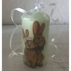 Kerze 11 cm mint einzigartig  Geschenk  upcycling  Unikat - OSTERPAAR Osterkerzen