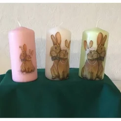 Kerze 11 cm mint einzigartig  Geschenk  upcycling  Unikat - OSTERPAAR Osterkerzen