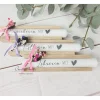 Danksagungskarten|CreativAnita Kerze - Stabkerze mit Spruch -Kollegin mit Herz, Erzieherin, Lehrerin usw. - Dekoriert mit Holz - Danke Dankegeschenk