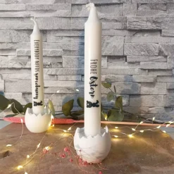 Osterkerzen|Kreativkeller Kerzen Ostern – Handgefertigte Osterkerzen mit Sprüchen & Motiven