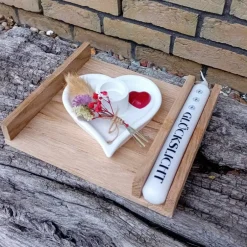 Hot Kerzenset "Glückslicht" aus herzförmigem Kerzenhalter und Stabkerze als Geschenk für verschiedene Anlässe Geburtstagskerzen