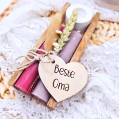 Best Kerzenverpackung Holz | Geschenk beste Freundin | Geschenkset Kerze | Geschenk Geburtstag  | Beste Schwester | Kerzen Kl Geschenke Für Frauen
