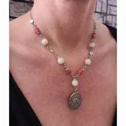 Hot Kette*Collier*Wiesn*Halskette*Damenkette*Dirndlkette*Trachten*Dult*Wiesn*Opal*Koralle Trachtenschmuck