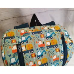 Kindergarten Rucksack Baustelle grün – Individuell, Softshell, 2 Größen, Kita Kinder Kinderrucksack
