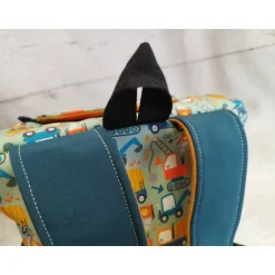 Kindergarten Rucksack Baustelle grün – Individuell, Softshell, 2 Größen, Kita Kinder Kinderrucksack