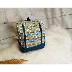 Kindergarten Rucksack Baustelle grün – Individuell, Softshell, 2 Größen, Kita Kinder Kinderrucksack