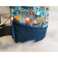 Kindergarten Rucksack Baustelle grün – Individuell, Softshell, 2 Größen, Kita Kinder Kinderrucksack