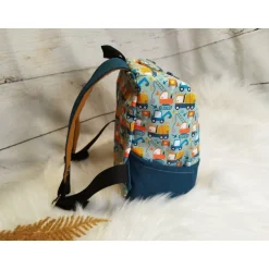 Kindergarten Rucksack Baustelle grün – Individuell, Softshell, 2 Größen, Kita Kinder Kinderrucksack