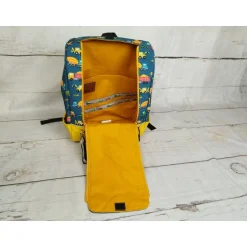 Kindergarten Rucksack Baustelle blau– Individuell, Softshell, 2 Größen, Kita Kinder Kinderrucksack