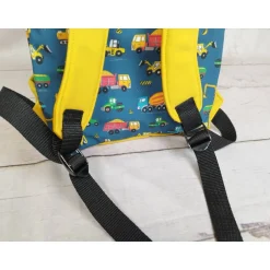 Kindergarten Rucksack Baustelle blau– Individuell, Softshell, 2 Größen, Kita Kinder Kinderrucksack