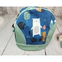 Discount Kindergarten Rucksack Waldtiere petrol– Softshell, Kita Kinder Kinderrucksack