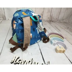 Discount Kindergarten Rucksack Waldtiere petrol– Softshell, Kita Kinder Kinderrucksack