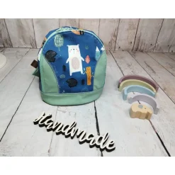 Discount Kindergarten Rucksack Waldtiere petrol– Softshell, Kita Kinder Kinderrucksack