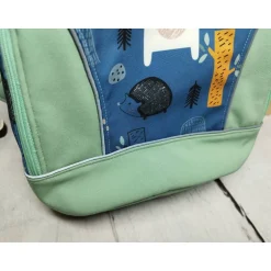 Discount Kindergarten Rucksack Waldtiere petrol– Softshell, Kita Kinder Kinderrucksack
