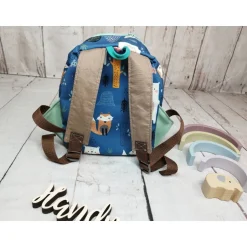 Discount Kindergarten Rucksack Waldtiere petrol– Softshell, Kita Kinder Kinderrucksack